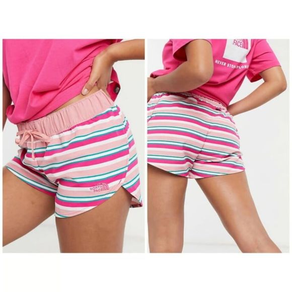 The North Face Class V Mini Short Multi Pink Striped Mid Rise Size S Women's - Picture 1 of 9
